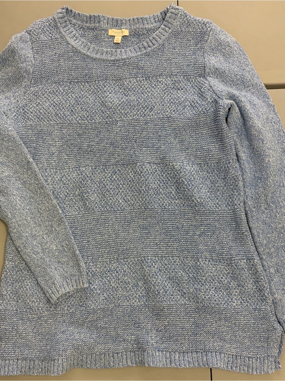 Talbots Light Blue Heathered Textured Knit Sweater